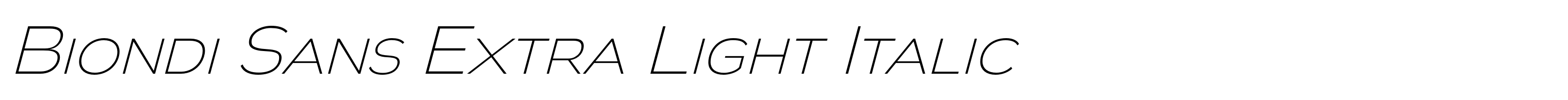 Biondi Sans Extra Light Italic